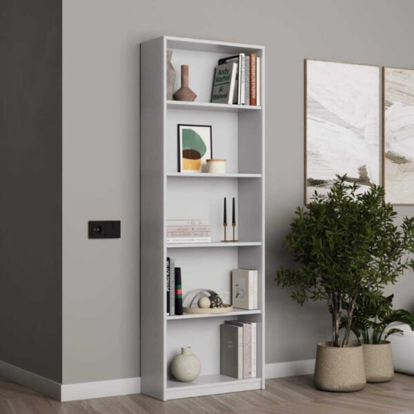 Βιβλιοθήκη μελαμίνης Max Megapap σε χρώμα λευκό 58x23x170εκ. - Image 4