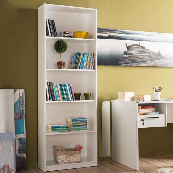 Βιβλιοθήκη μελαμίνης Max Megapap χρώμα λευκό 64x26x182εκ. - Image 2