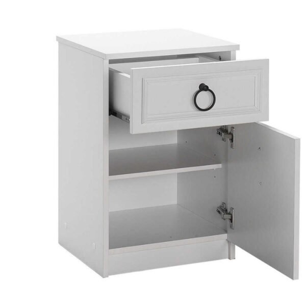 Κομοδίνο μελαμίνης Hampton Megapap χρώμα λευκό 40x38x63εκ. - Image 2