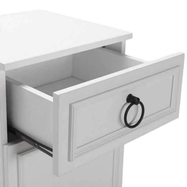 Κομοδίνο μελαμίνης Hampton Megapap χρώμα λευκό 40x38x63εκ. - Image 6