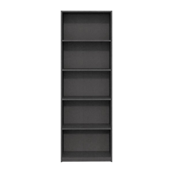 Βιβλιοθήκη μελαμίνης Max Megapap χρώμα ανθρακί 58x23x170εκ. - Image 4