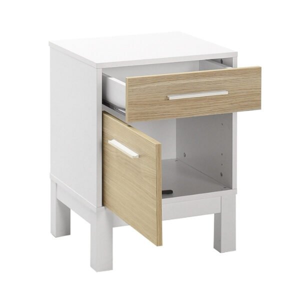 Κομοδίνο London Megapap χρώμα λευκό - oak 45x41x60εκ. - Image 3
