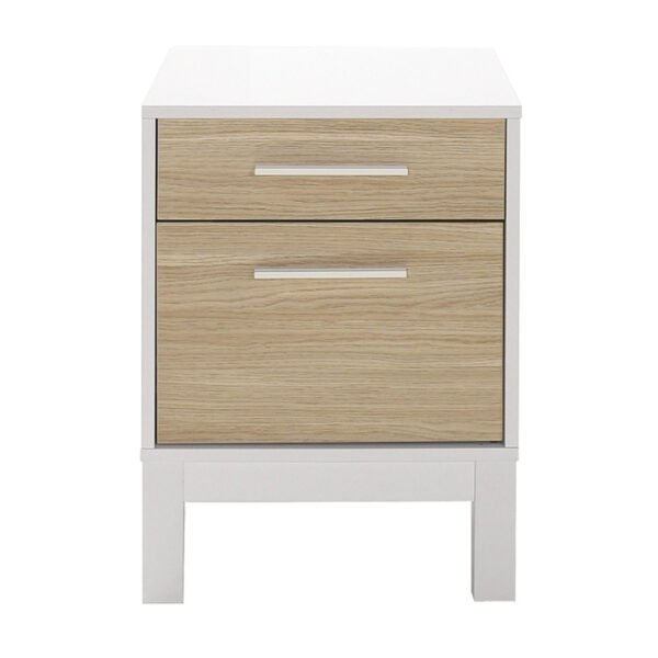 Κομοδίνο London Megapap χρώμα λευκό - oak 45x41x60εκ. - Image 4