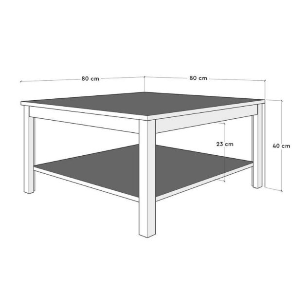 Τραπεζάκι σαλονιού Rustic Megapap χρώμα λευκό 80x80x40εκ. - Image 4