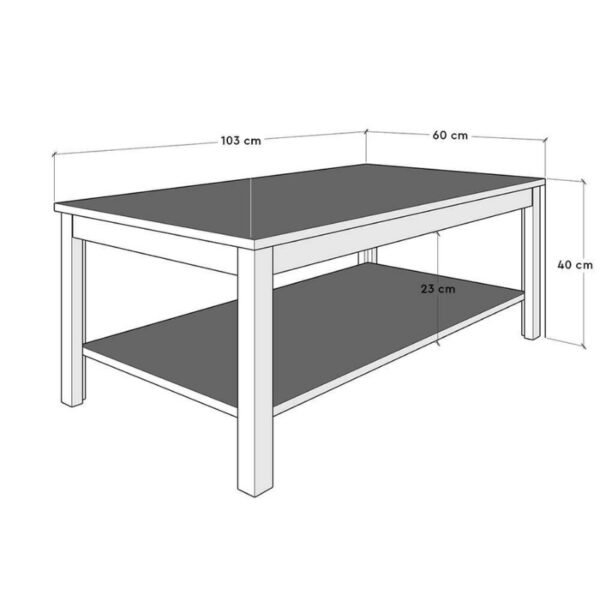 Τραπεζάκι σαλονιού Rustic Megapap χρώμα λευκό 103x60x40εκ. - Image 5