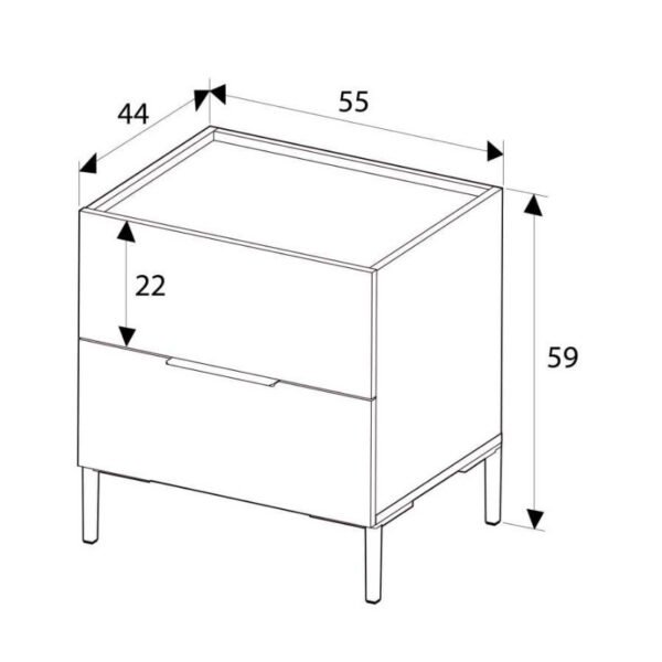 Κομοδίνο Oryana Megapap χρώμα καρυδί 55x44x59εκ. - Image 4