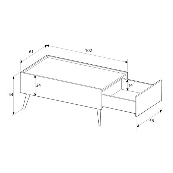 Τραπεζάκι σαλονιού Luna Megapap χρώμα florida oak 102x61x44εκ. - Image 5