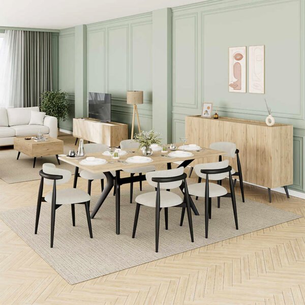 Τραπέζι Luna Megapap χρώμα florida oak 181x90x75εκ. - Image 3