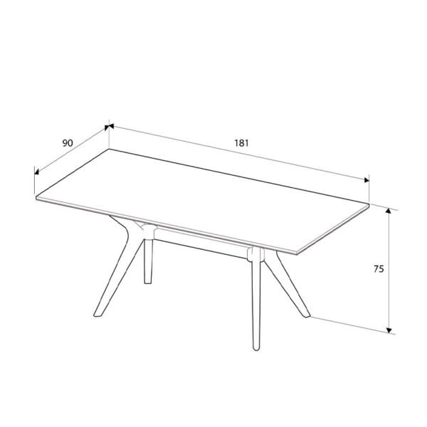 Τραπέζι Luna Megapap χρώμα florida oak 181x90x75εκ. - Image 5
