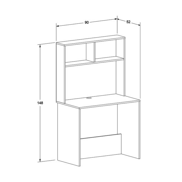 Γραφείο εργασίας Trendline Megapap χρώμα λευκό 90x52x148εκ. - Image 4