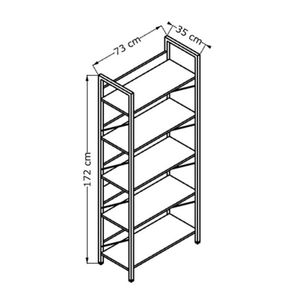 Βιβλιοθήκη Connect Megapap χρώμα florida oak 73x35x172εκ. - Image 6