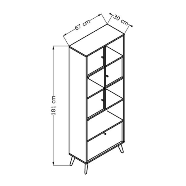 Βιβλιοθήκη Terra Megapap χρώμα florida oak 67x30x181εκ. - Image 6