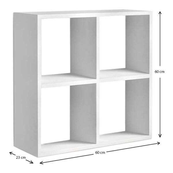 Βιβλιοθήκη Cube Megapap από μελαμίνη χρώμα λευκό 60x23x60εκ. - Image 4