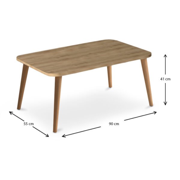 Τραπεζάκι σαλονιού Soul Megapap από μελαμίνη χρώμα oak 90x55x41εκ. - Image 4