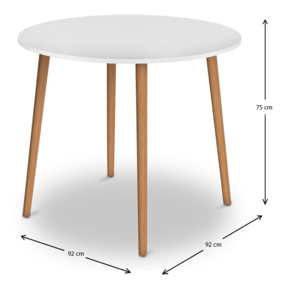 Τραπέζι Cruz Megapap από μελαμίνη χρώμα λευκό 92x92x75εκ. - Image 3