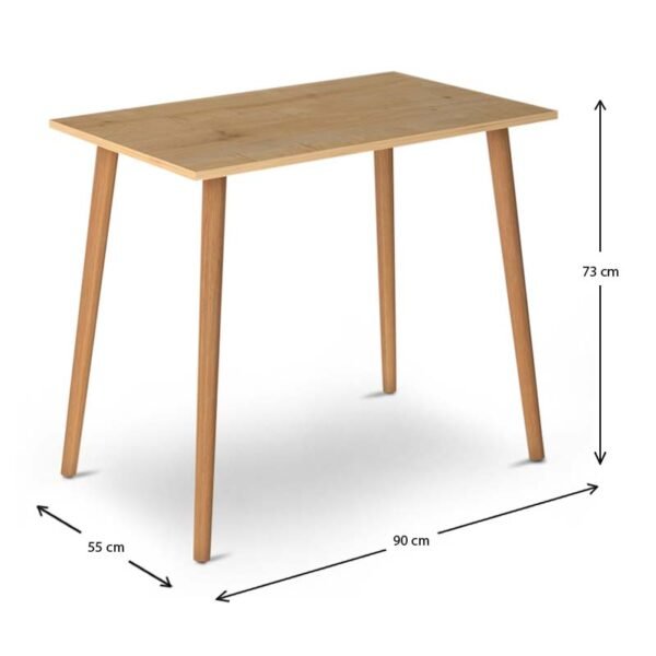 Τραπέζι Fiona Megapap από μελαμίνη χρώμα oak 90x55x75εκ. - Image 3