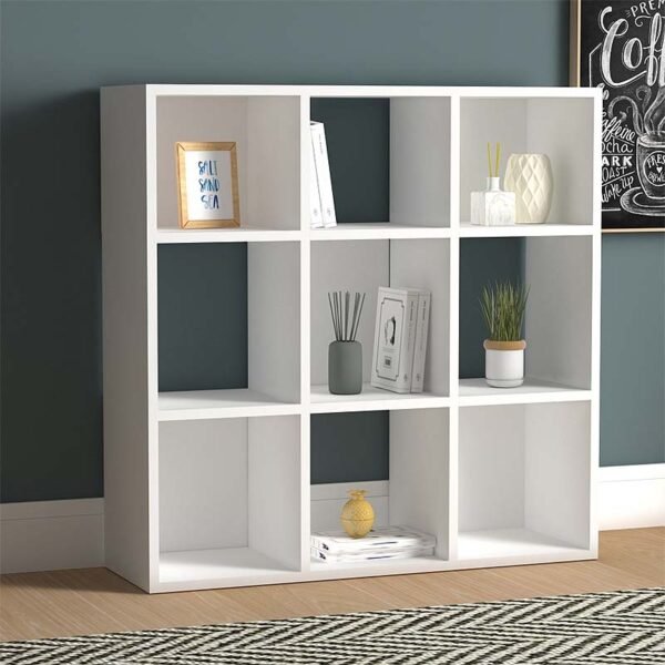 Βιβλιοθήκη Cube Megapap από μελαμίνη χρώμα λευκό 90x30x90εκ. - Image 2