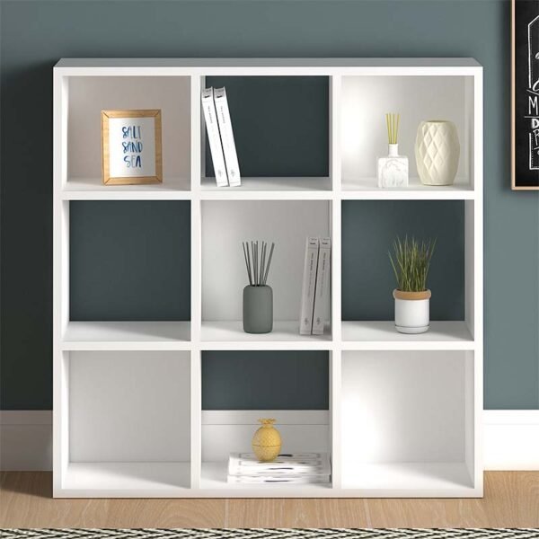 Βιβλιοθήκη Cube Megapap από μελαμίνη χρώμα λευκό 90x30x90εκ. - Image 3