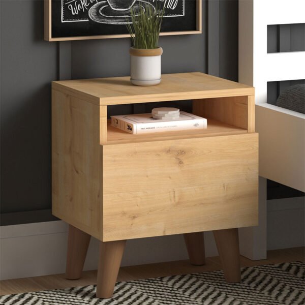 Κομοδίνο Luce Megapap από μελαμίνη χρώμα oak 40x30x47,6εκ. - Image 3