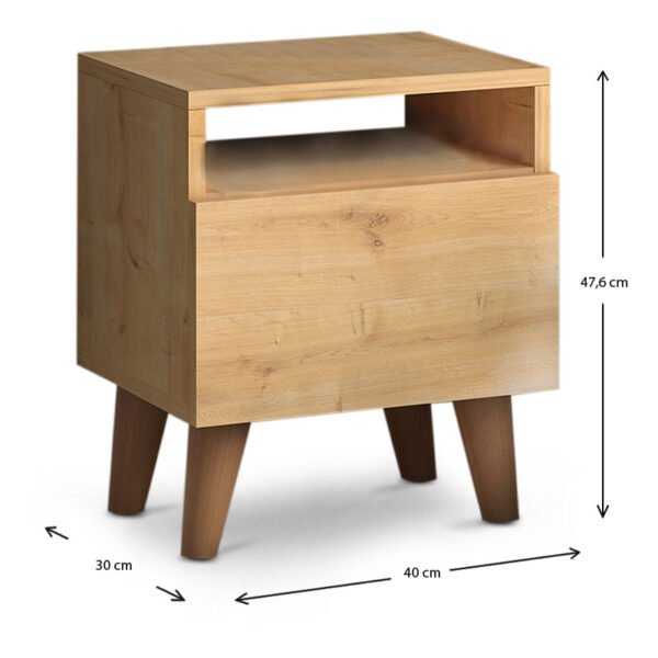 Κομοδίνο Luce Megapap από μελαμίνη χρώμα oak 40x30x47,6εκ. - Image 5