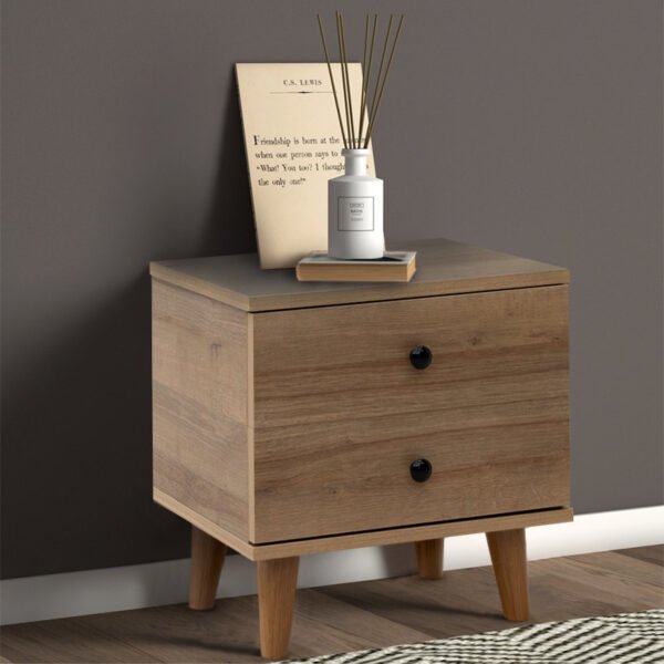Κομοδίνο Luce Megapap από μελαμίνη χρώμα pine oak 45x35x47εκ. - Image 2