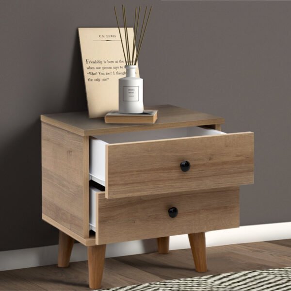 Κομοδίνο Luce Megapap από μελαμίνη χρώμα pine oak 45x35x47εκ. - Image 3