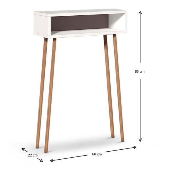 Κονσόλα Moca Megapap από μελαμίνη χρώμα λευκό 60x22x87εκ. - Image 4