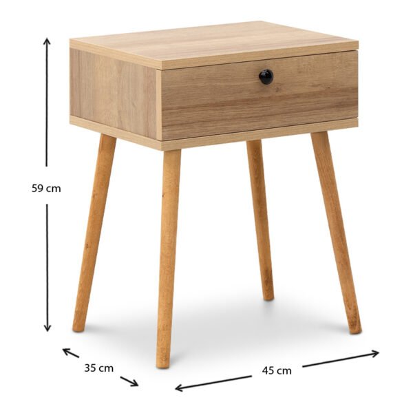 Κομοδίνο Pauline Megapap μελαμίνης χρώμα pine oak 45x35x61εκ. - Image 5