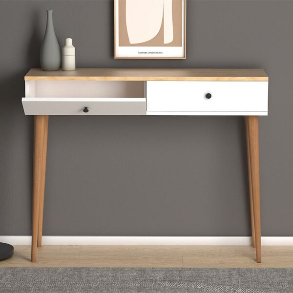 Κονσόλα μελαμίνης Alis Megapap χρώμα pine white 110x29x88εκ. - Image 2