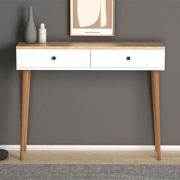 Κονσόλα μελαμίνης Alis Megapap χρώμα pine white 110x29x88εκ. - Image 3