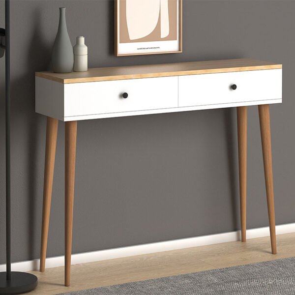 Κονσόλα μελαμίνης Alis Megapap χρώμα pine white 110x29x88εκ. - Image 4