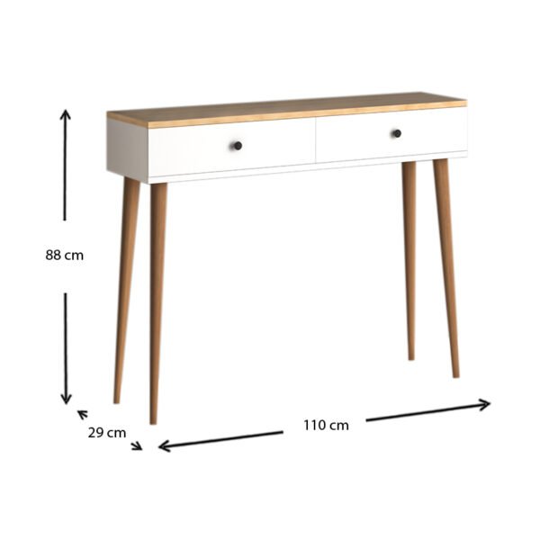 Κονσόλα μελαμίνης Alis Megapap χρώμα pine white 110x29x88εκ. - Image 5