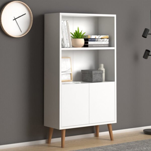 Βιβλιοθήκη μελαμίνης Cube Megapap χρώμα λευκό 60x24x110εκ. - Image 2