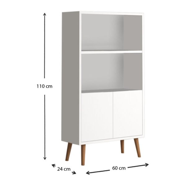 Βιβλιοθήκη μελαμίνης Cube Megapap χρώμα λευκό 60x24x110εκ. - Image 4