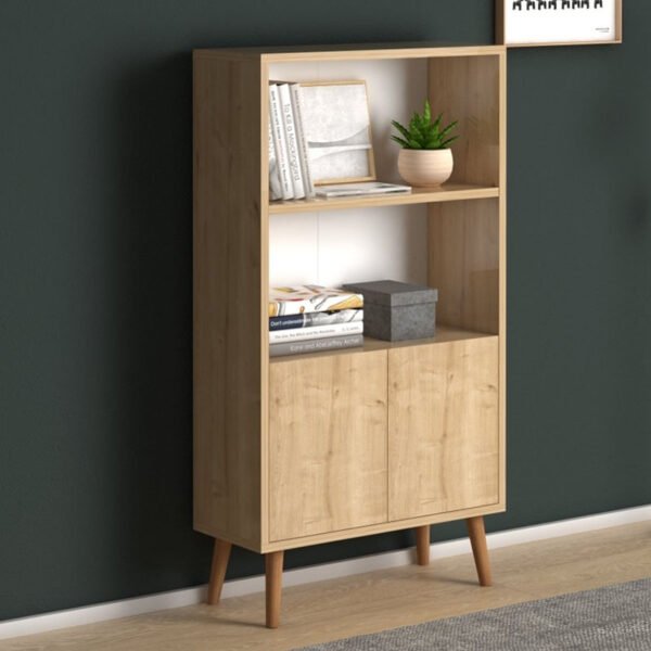 Βιβλιοθήκη μελαμίνης Cube Megapap χρώμα oak 60x24x110εκ. - Image 2