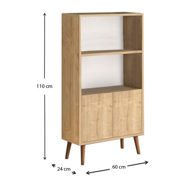 Βιβλιοθήκη μελαμίνης Cube Megapap χρώμα oak 60x24x110εκ. - Image 4