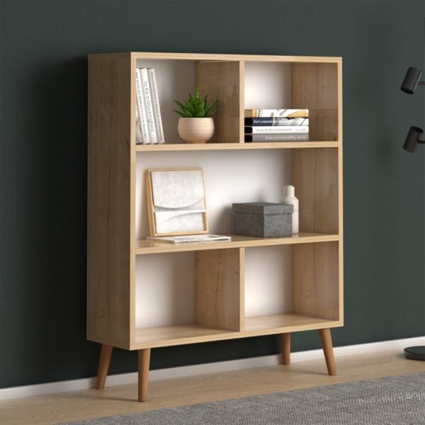 Βιβλιοθήκη μελαμίνης Cube Megapap χρώμα oak 80x24x100εκ. - Image 2