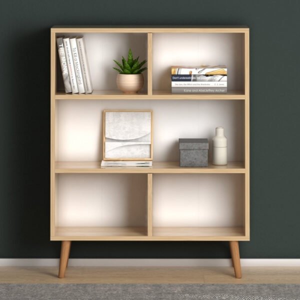 Βιβλιοθήκη μελαμίνης Cube Megapap χρώμα oak 80x24x100εκ. - Image 3