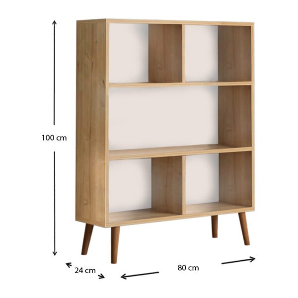 Βιβλιοθήκη μελαμίνης Cube Megapap χρώμα oak 80x24x100εκ. - Image 4