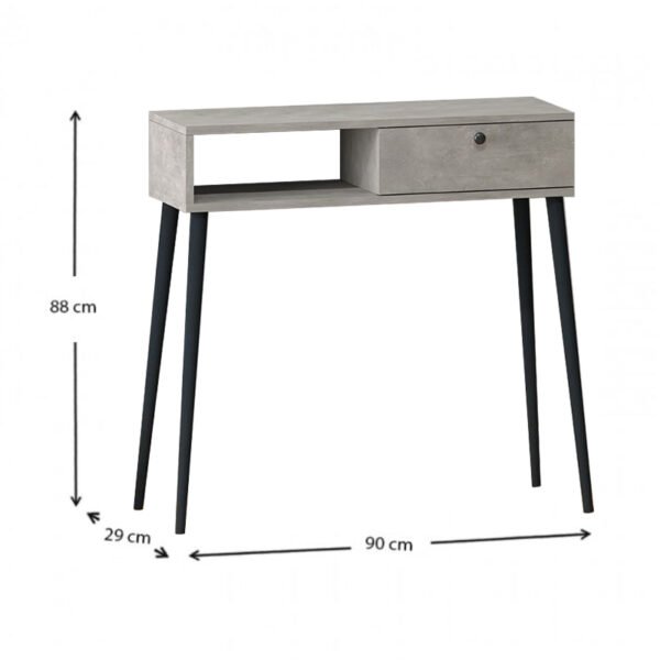 Κονσόλα Napoli Megapap χρώμα γκρι ρετρό 90x29x88εκ. - Image 6