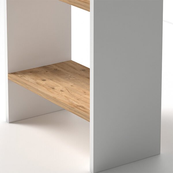 Βιβλιοθήκη μελαμίνης Flora Megapap χρώμα white pine 52x25x158εκ. - Image 4