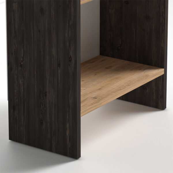 Βιβλιοθήκη μελαμίνης Flora Megapap χρώμα industrial grey - oak 52x25x80εκ. - Image 4
