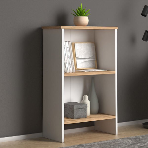 Βιβλιοθήκη μελαμίνης Flora Megapap χρώμα white - oak 52x25x80εκ. - Image 2
