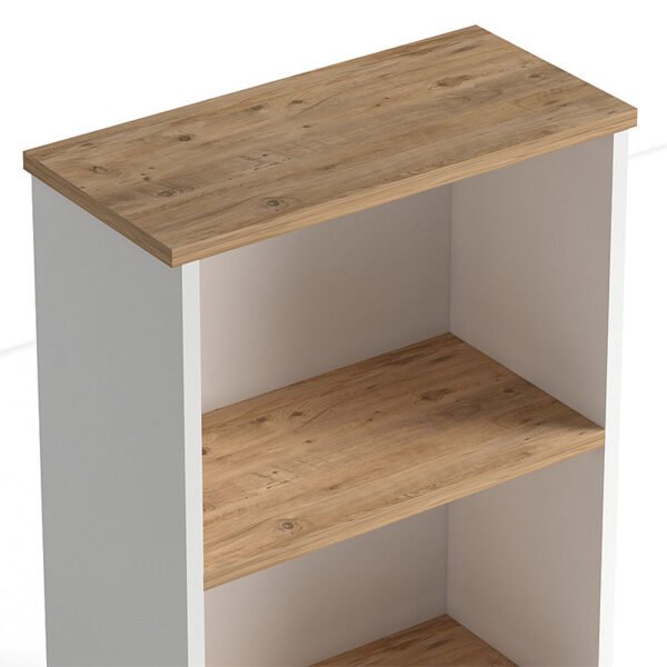 Βιβλιοθήκη μελαμίνης Flora Megapap χρώμα white - oak 52x25x80εκ. - Image 4