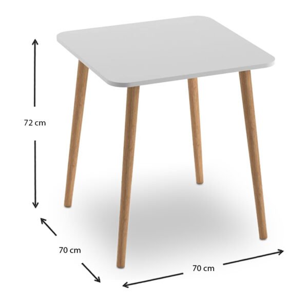 Τραπέζι Kare Megapap από μελαμίνη χρώμα λευκό 70x70x72εκ. - Image 4