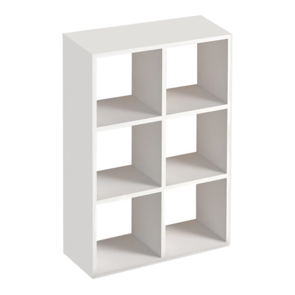 Βιβλιοθήκη Cube Megapap από μελαμίνη χρώμα λευκό 73,5x34x109εκ. - Image 2