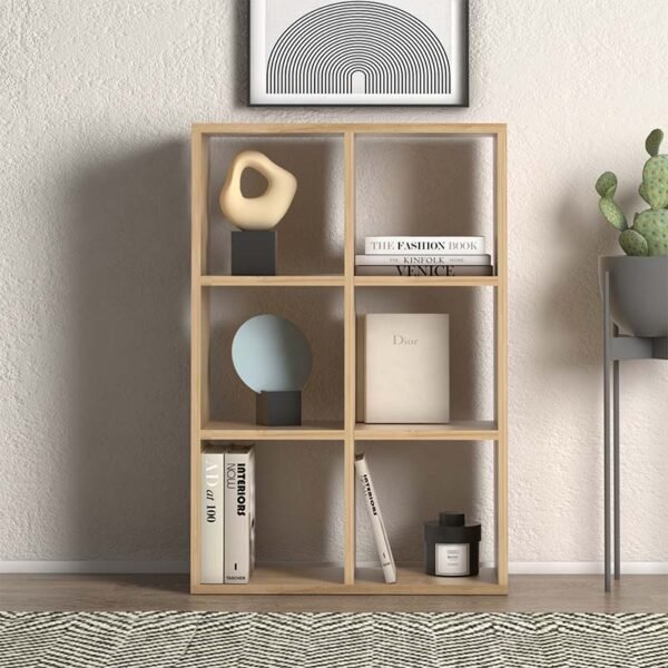 Βιβλιοθήκη Cube Megapap από μελαμίνη χρώμα oak 73,5x34x109εκ. - Image 3