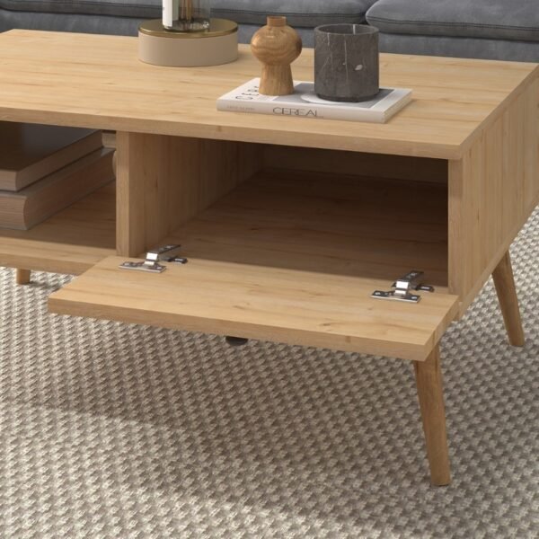 Τραπεζάκι σαλονιού Napoli Megapap χρώμα oak 90x50x44εκ. - Image 3