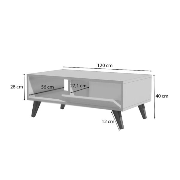 Τραπεζάκι σαλονιού Aster Megapap από μελαμίνη χρώμα sonoma 120x56x40εκ. - Image 4