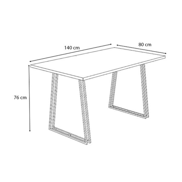 Τραπέζι Gable Megapap μεταλλικό - μελαμίνης χρώμα sonoma - ανθρακί 140x80x76εκ. - Image 4